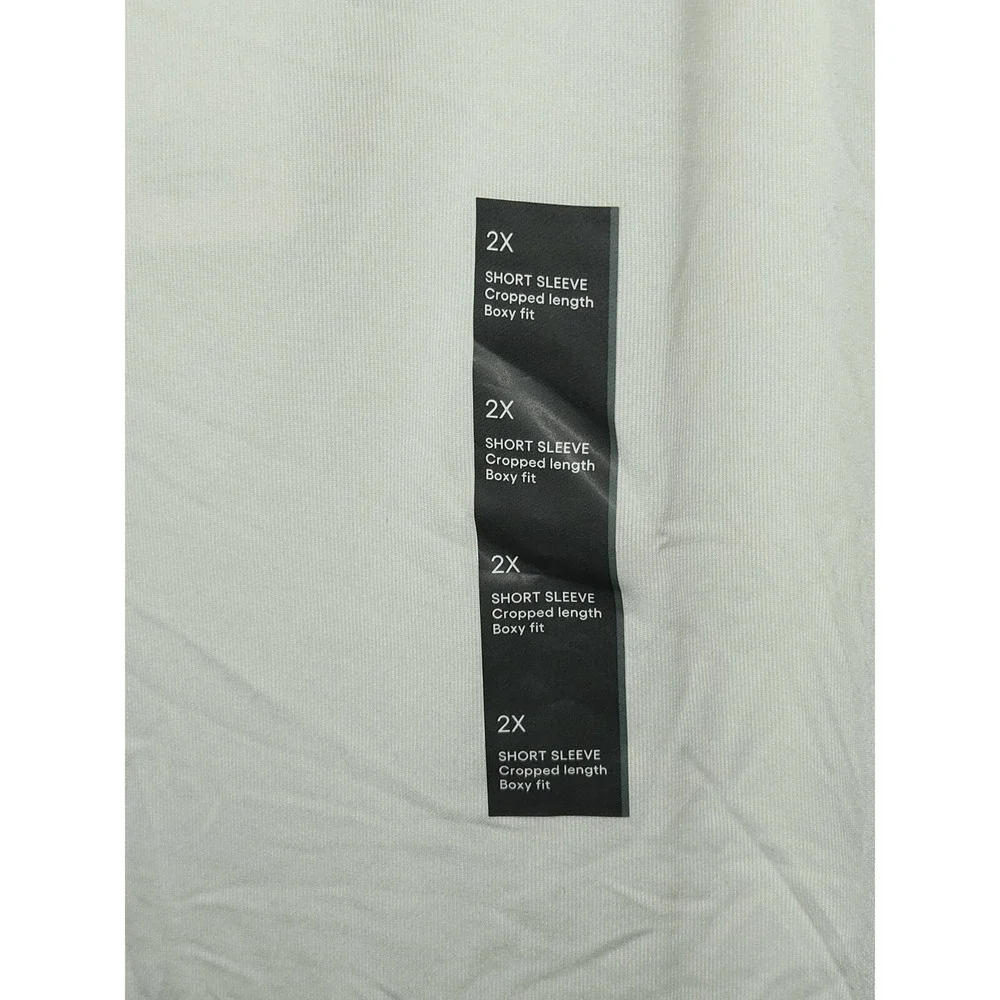 All in Motion Womens 2X White Nylon Mesh Cropped Boxy Fit Athletic Tee F00311127 - Picture 4 of 4